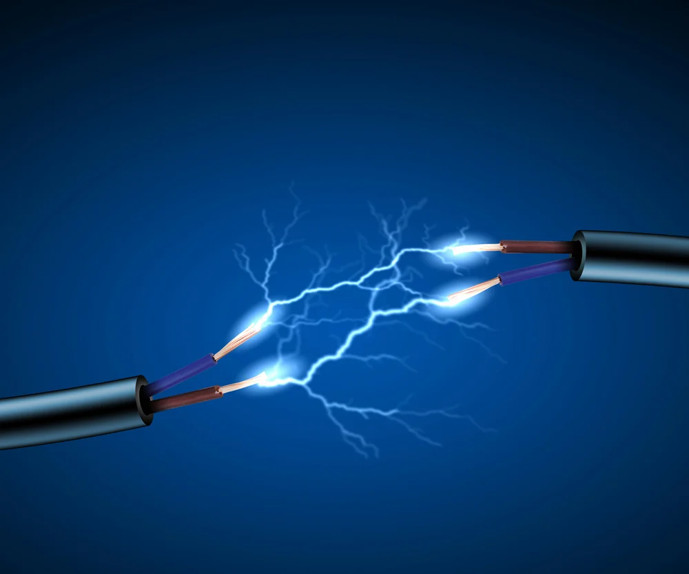 Electric cord with electricity sparkls as symbol of power-1